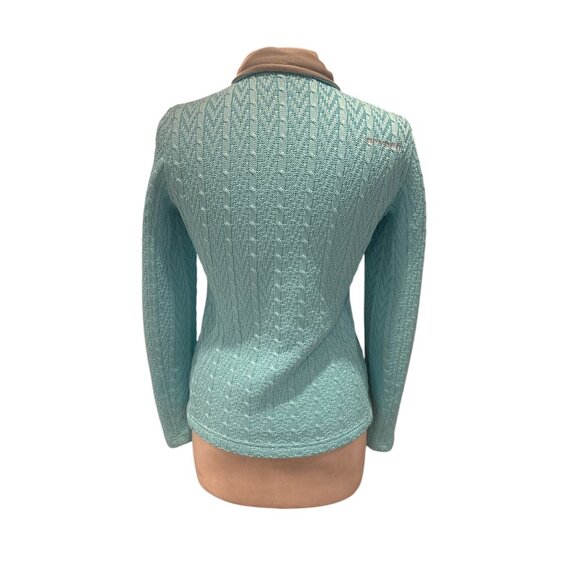 Spyder Women’s Full Zip Sweater Fleece Jacket Size Small Light Aqua Blue Cable K - Picture 6 of 12